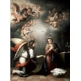 thumbnail image 2 of Murillo, Bartolome Esteban 25x32 Gold Ornate Wood Framed with Double Matting Museum Art Print Titled - Annunciation, 2 of 4