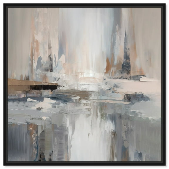Abstract Cityscrapers Square Canvas Colorful Abstract Wall Art by Art Remedy, Black Frame, 12" x 12"