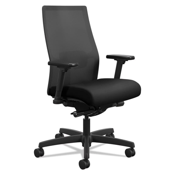 Ignition 2.0 4-Way Stretch Mid-Back Mesh Task Chair - Black Seat/Back/Black Base