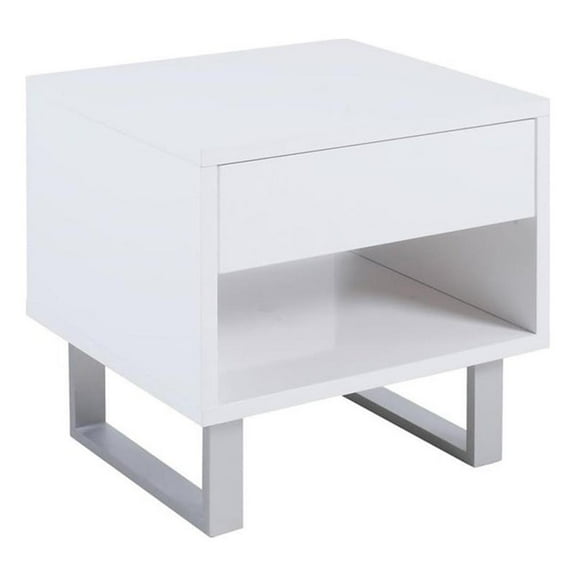 Atchison 1-drawer End Table High Glossy White