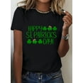 thumbnail image 1 of Women'S Stylish Sports Cartoon T-Shirt Featuring a Lucky Irish Clover Print And Bow Pattern, Perfect for St. Patrick'S Day Celebrations., 1 of 7
