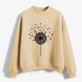 thumbnail image 4 of CEHVOM Mode Décontractée pour Femmes Imprimé Col Rond Manches Longues Amples Hauts Courts Blouse Chandails en Molleton Sans Capuche Liquidation, 4 of 5