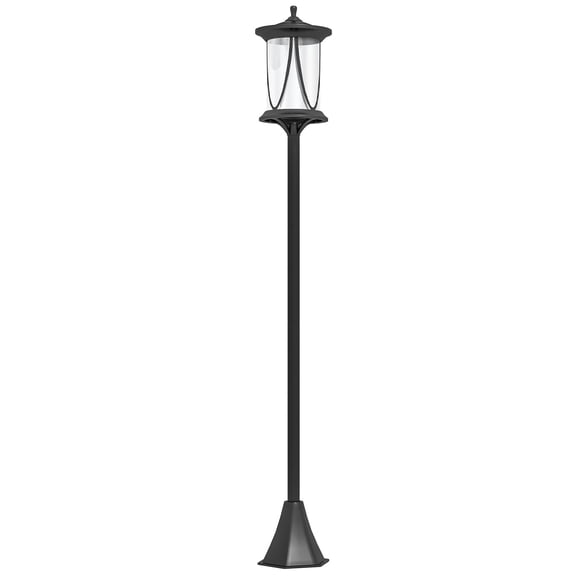 Black 50" Solar Post Light - Waterproof Outdoor LED Garden Lamp for Patio & Pathway - IP44, ABS & Polycarbonate Construction