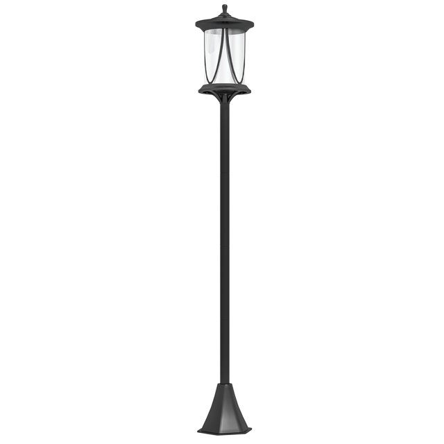 Black 50" Solar Post Light - Waterproof Outdoor LED Garden Lamp for Patio & Pathway - IP44, ABS & Polycarbonate Construction