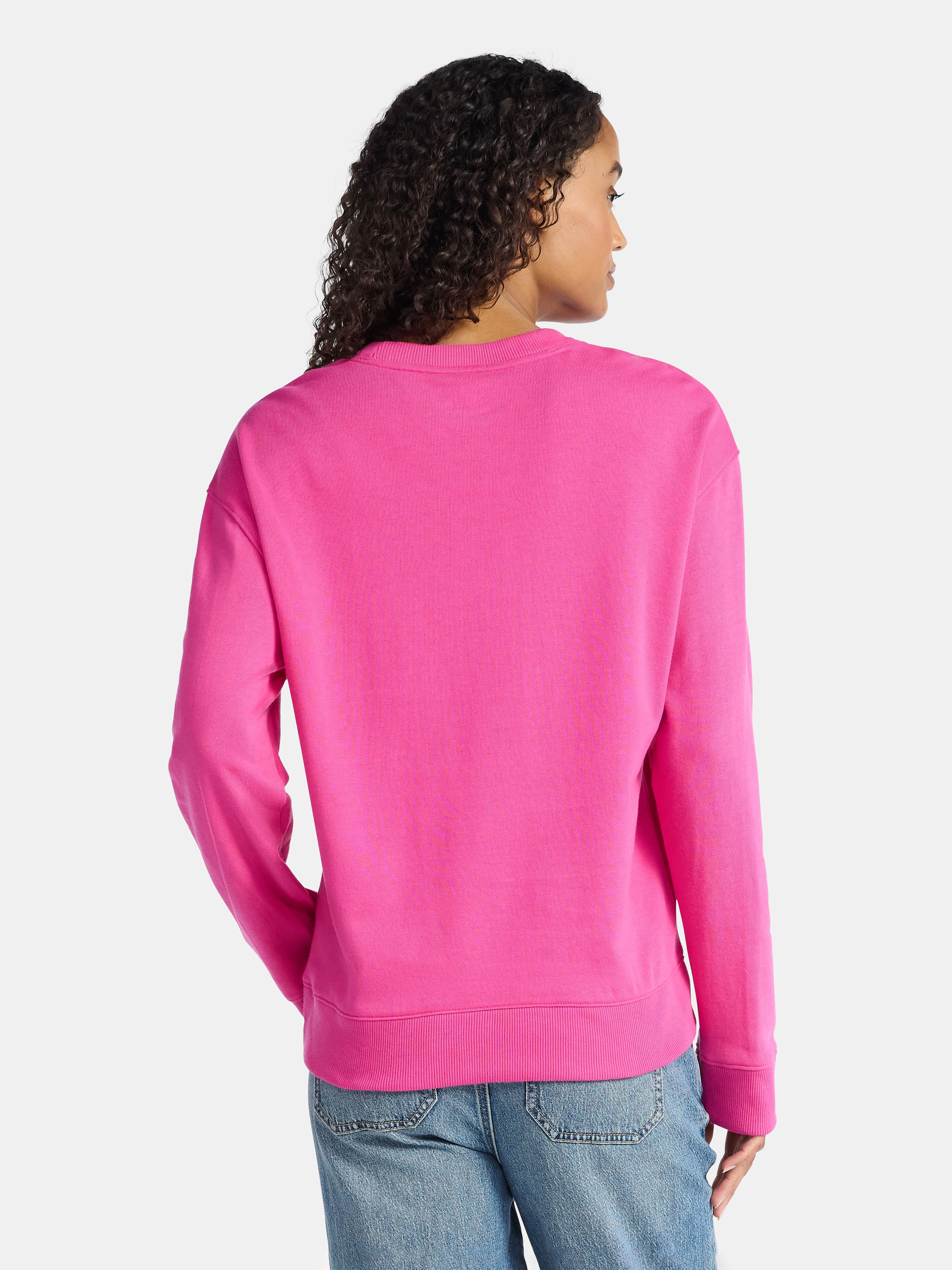 Time and Tru Women's and Women's Plus Crewneck Sweatshirt with Long Sleeves, Sizes XS-4X