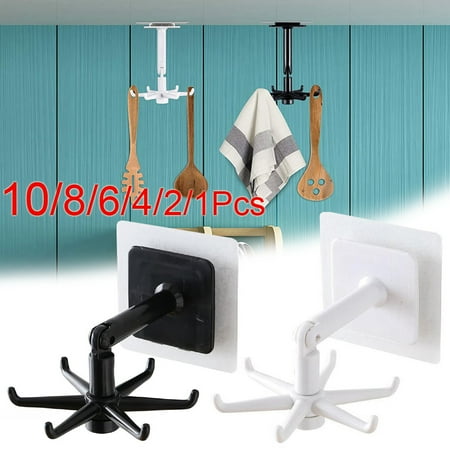 

Universal Hooks Punch-free Non-marking Stickers Kitchen Can Be Rotated 360 Degrees Oversized Weighing Hook Home And Bar Storage