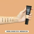 thumbnail image 4 of Palladio Full-Coverage Color Correction CC Cream, Oil-Free with Peptides & Vitamin C, Best for Correcting Redness and Uneven Skin Tone, Buildable Foundation Coverage (Med 32W), 4 of 9