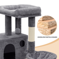thumbnail image 5 of MoNiBloom 36" Cat Tree, Small Cat Playing House with Dangling Ball, Ramp, Hammock and Perch, Smoky Gray, 5 of 10