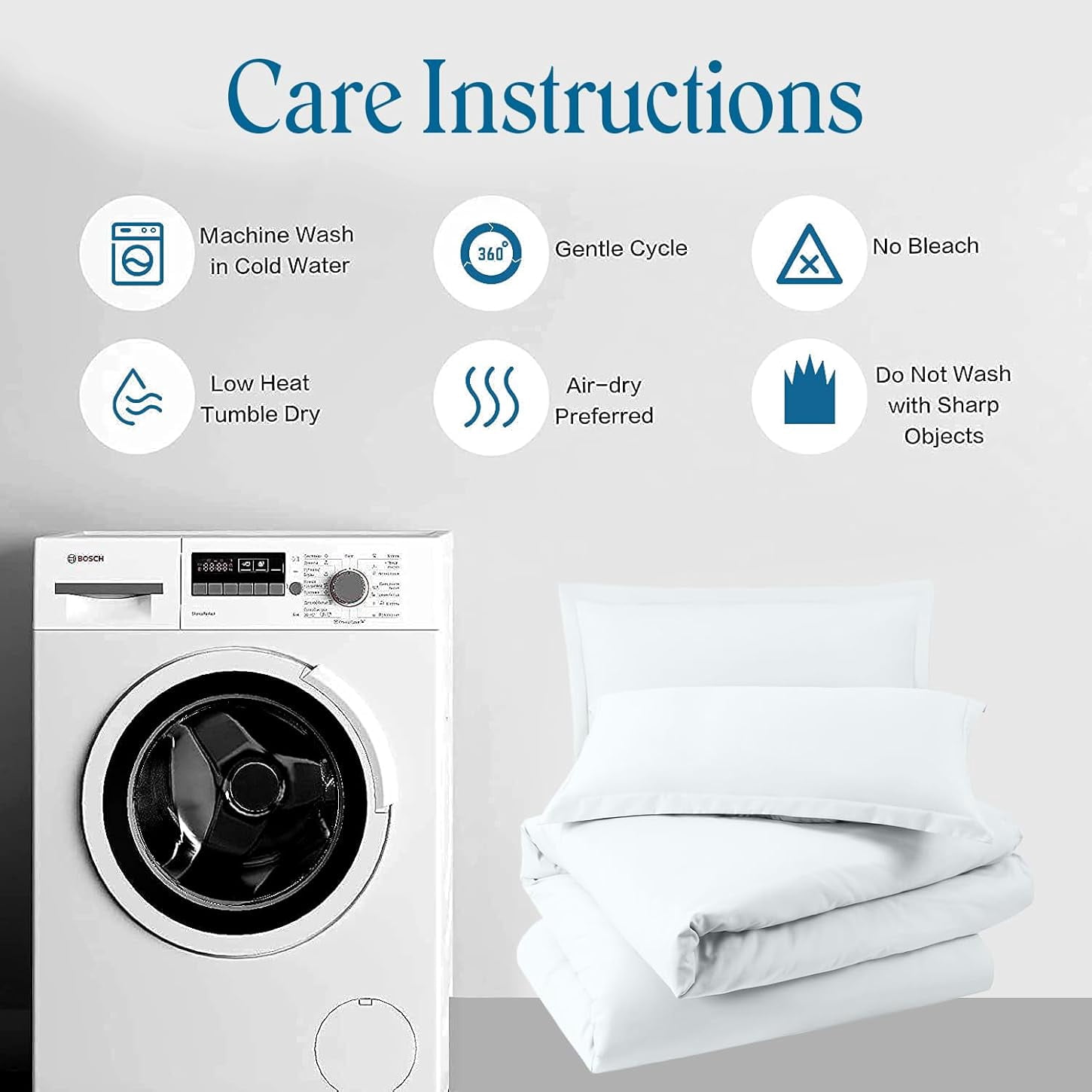450 TC 3 Piece Duvet Cover Set Organic Cotton with Zipper Closure & Corner Ties Soft & Comfy Breathable Hotel Quality [ OverSize King (98" x 120") Inches, White Stripe ]