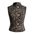 thumbnail image 5 of XIYON Womens Tank Tops Slim Fit Sleeveless Leopard Print Tank Top Stand Collar Casual Tops For Summer Fashion Clothing Breathable, 5 of 6