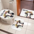 thumbnail image 5 of Cow Bathroom Rugs Set Welcome Non Slip Absorbent Soft Bath Mats 3 Piece Set with Bathroom Rug, U-Shaped Floor Mat, Toilet Seat Cover Large Size, 5 of 9