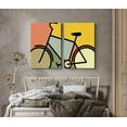 thumbnail image 2 of PixonSign Canvas Print Wall Art Old-Fashioned Geometric Pattern with Bike Kids Shapes Illustrations Modern Art Chic Urban Multicolor Ultra for Living Room, Bedroom, Office - 24"x36"x2, 2 of 5