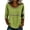 Green -AG14, variant on 3/4 Sleeve Length Tops for Women Lace Patch Casual Dressy Blouses Vintage Trendy Shirts Round Neck Loose Fit Tunic White L