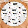 thumbnail image 2 of White Cow Moo Pattern Round Fitted Tablecloth with Elastic Edge,Dining Table Cover Waterproof,Outdoor Round Tablecloth for Camping,Dining,Indoor and Outdoor, 2 of 7