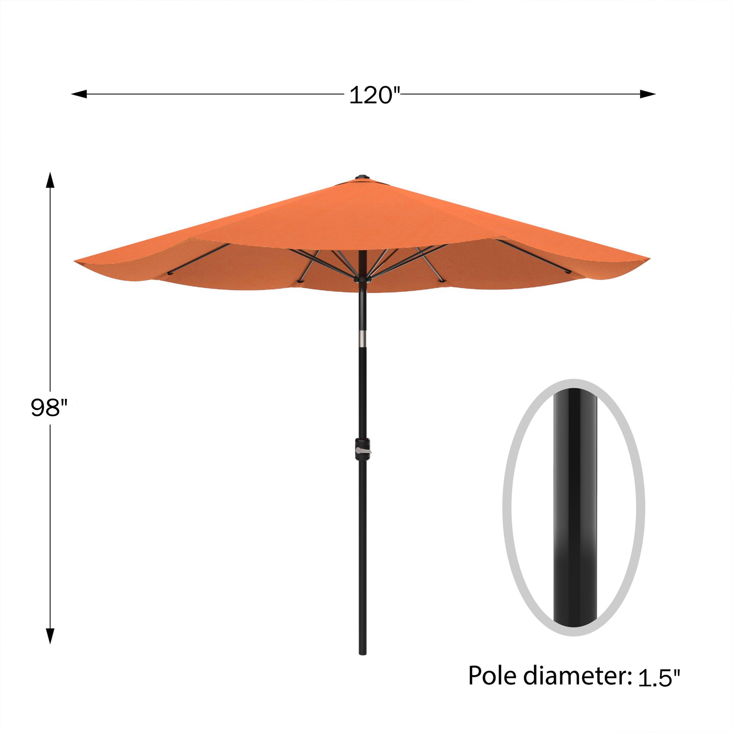 Pure Garden 10FT Patio Umbrella - Auto Tilt and Vented Canopy (Terracotta)