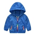 thumbnail image 2 of Lkhaha Kids Rainbow Zip Sun Protection Jacket Lightweight Hooded UV Blocking Outerwear Blue 4-5 Years, 2 of 2