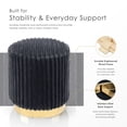 thumbnail image 4 of Furniture of America Vena Modern 16" Upholstered Round Stool, Green and Gold, 4 of 8