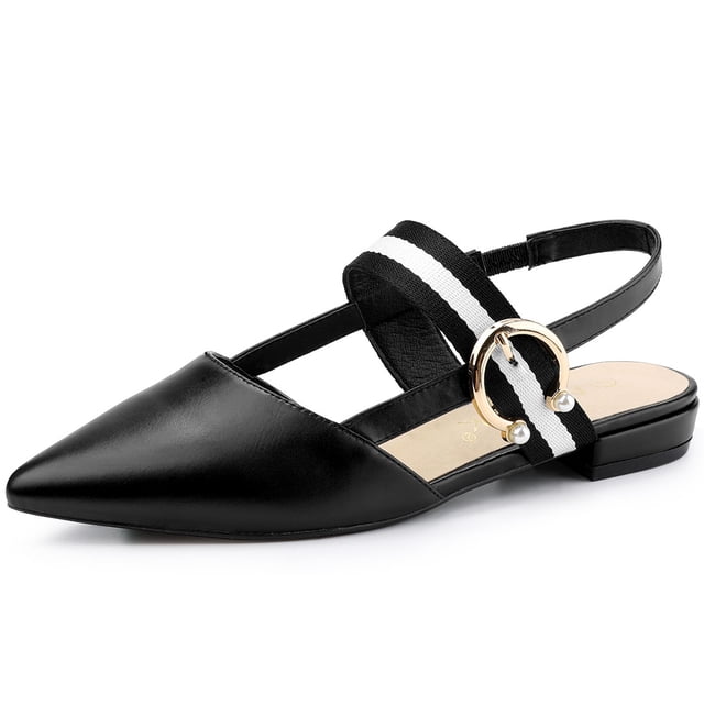 BLISSFUL STEP Women's Pointed Toe Slingback Pumps