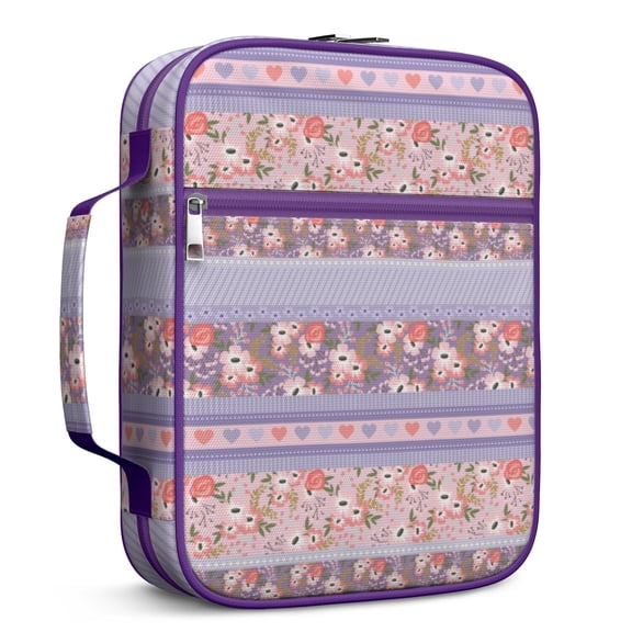 Colorful Bible Cover Bag/Book Cover, Bible Case for Women Girls Baptism Gift, Floral Pattern Church Bags Organizer With Handle Fits for Standard Size Bible, Perfect Christian Gifts for Mom