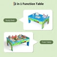 thumbnail image 2 of Garvee Wooden ﻿Train Table 33" x 24" x 16", with 80 Multicolor Piece, for Toddlers 3+, 2 of 7