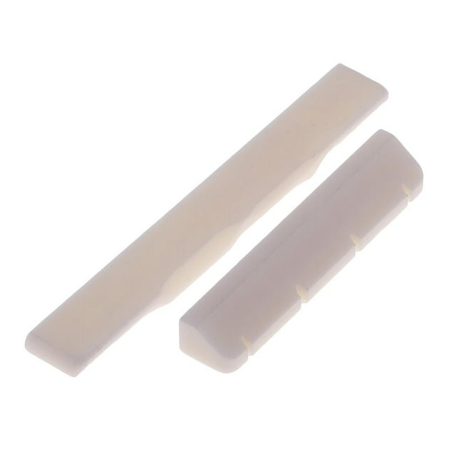 lionlar 1 Set Guitar Slotted Saddle Nut Carved Bone for Ukulele Uku Replacement Part