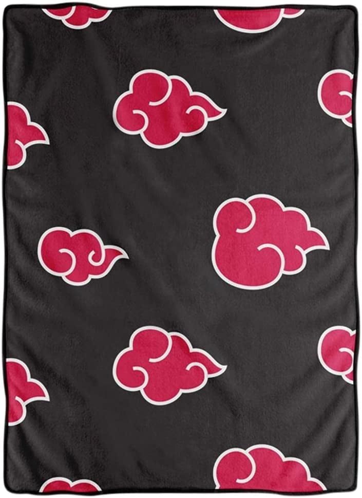 JUST FUNKY Naruto Leaf Design Bed Blanket [Black, 45 x 60 inches] Anime