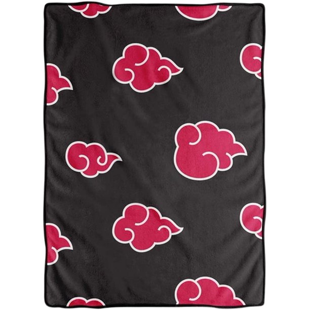 JUST FUNKY Naruto Leaf Design Bed Blanket [Black, 45 x 60 inches] Anime
