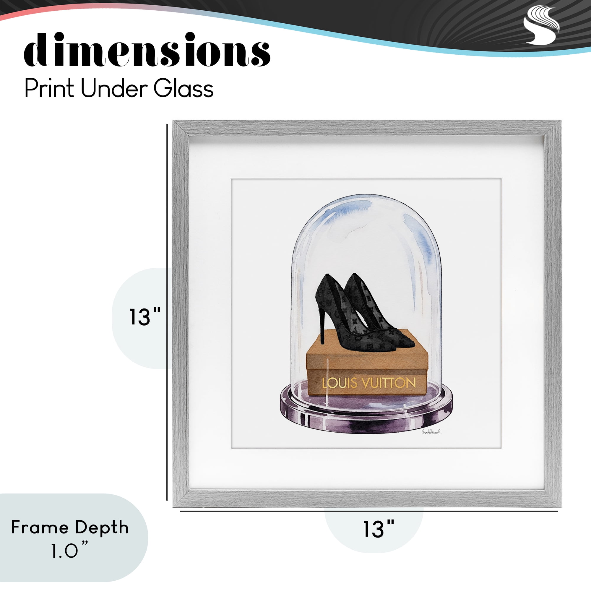 Stupell Industries Black Heels in Bell Jar Gray Framed Print Under Glass, design by Amanda Greenwood