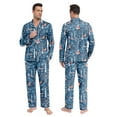 thumbnail image 3 of Airmenty Men's Pajama Set Lightweight Sleepwear Button Up Sleepwear Soft Comfy Pjs Set with Pockets, 3 of 7