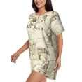 thumbnail image 2 of Rateoe American Monuments Pattern Women's Short-Sleeved Pajama Set - 2 Piece Soft and Lightweight Sleepwear Set-Large, 2 of 7