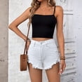 thumbnail image 5 of LWavelet Women's Distressed Frayed Denim Shorts Casual Summer Shorts for Streetwear Daily Wear White XS,S,M, 5 of 6