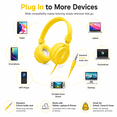 thumbnail image 5 of WIGACH Kids Headphones Wired for School HD Mic Stereo Sound Foldable Headphones for Online Study, 3.5mm Jack Wired Cord On-Ear Headset for Pad PC Phones Tablet Etc - ALL YELLOW, 5 of 8