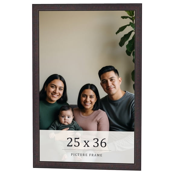 25x36 Rustic Brown Real Wood Picture Frame Width 0.75 inches | Interior Frame Depth 0.5 inches |