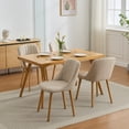 thumbnail image 3 of Dining Chairs Set of 2, Modern Fabric Upholstered Side Chairs with Curved Backrest & Oak Legs, Armless Kitchen Dining Room Chairs, 3 of 8