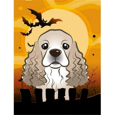 Carolines Treasures BB1774CHF Halloween Cocker Spaniel Flag Canvas House Size