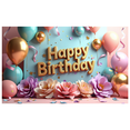 thumbnail image 1 of Dark Blue Background with Happy Birthday in Gold Lettering Balloons Stars Party Backdrop Banner Birthday Party Decorations Photography Props Birthday Decoration, 1 of 4