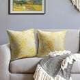 thumbnail image 3 of Yellow Flower Pillow Covers 18x18 Set of 2 Summer Dahlia Floral Modern Geometric Floral Cream Outdoor Decorative Throw Pillows Farmhouse Pillowcases Linen Cushion Case Decor for Home Sofa Couch Bed, 3 of 6