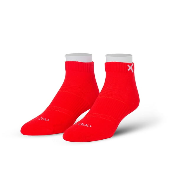 Odd Sox Basix – Large Unisex Ankle Socks – Red – Soft Breathable Cushion, Everyday Comfort Cotton