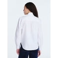thumbnail image 3 of Free Assembly Women's Cotton Tie Neck Blouse with Long Puff Sleeves, Sizes XS-XXL, 3 of 5