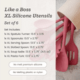 thumbnail image 3 of XL Premium Silicone Cooking Utensils Set (6 Pcs) 13" - Heat Resistant Kitchen Utensils 600°F - Non-Stick Silicone Utensil Set - Large Kitchen Utensils Set for Cooking & Serving, 3 of 6