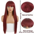 thumbnail image 7 of Multicolor Long Straight Synthetic Hair, Wigs with Bangs Women's Costume - Wig - Heat Resistant Hair - Replacement Wig, 7 of 7