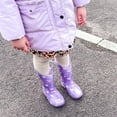 thumbnail image 7 of FUNCOO PLUS Toddler Kids Rain Boots Girls Light Up Waterproof Boots with Handles, Purple, Size 13, 7 of 7
