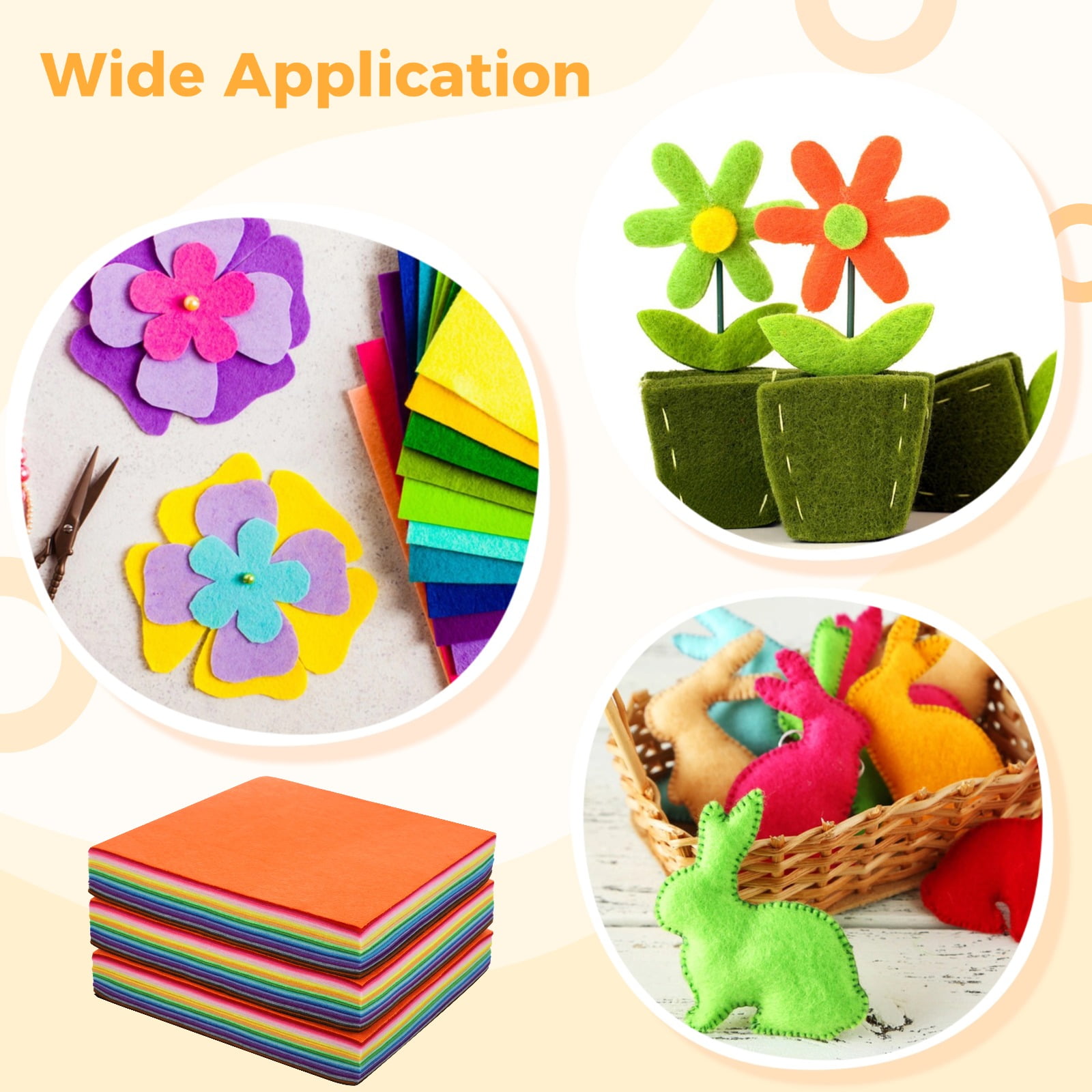 120 Pcs Felt Sheets 11.8x11.8 in, 40 Colors Craft Felt Squares, Soft & Long-Lasting, Easy to Cut, Fabric Felt for DIY Crafts, Sewing, Young Artist's Art Projects, Decorations