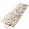 thumbnail image 2 of Runner Rug 2 x 6 Ft, Watercolor Wildflowers Washable Non-Slip Floor Mat for Kitchen Hallway/Entryway, Farmhouse Botanical Flowers Herbs Long Kitchen Runner Area Rugs for Living Room, Low-Profile, 2 of 7