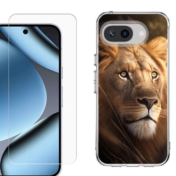 ShockProof Phone Case for Google Pixel 10a, with Screen Protector, by OneToughShield - Lion
