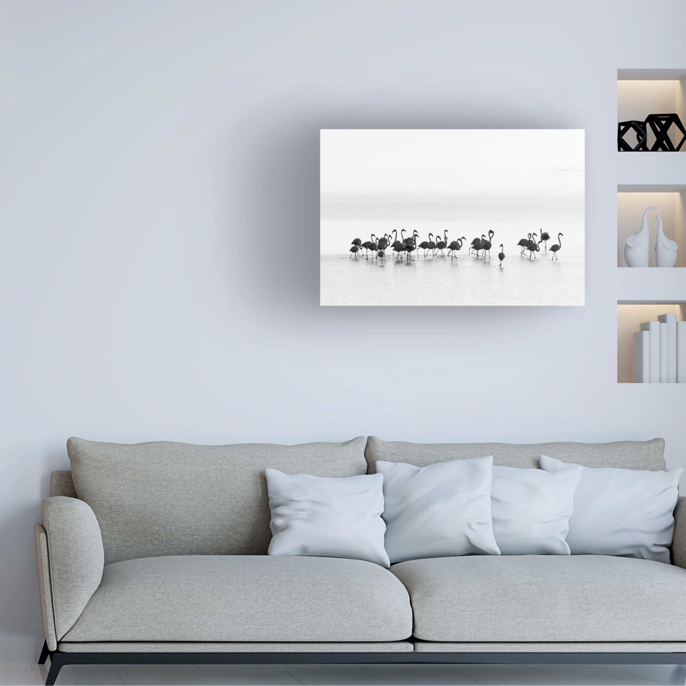 Joan Gil Raga 'Flamingos' Canvas Art