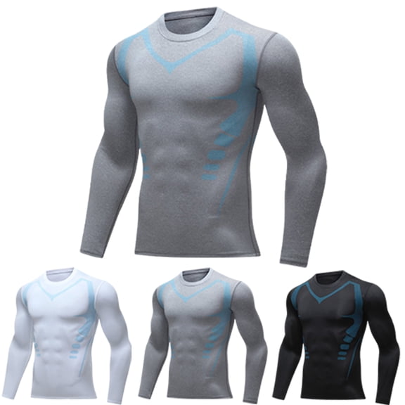 Long Sleeve Compression Shirts for Men - UPF 50 Rash Guard Athletic Base Layer for Workout, Running