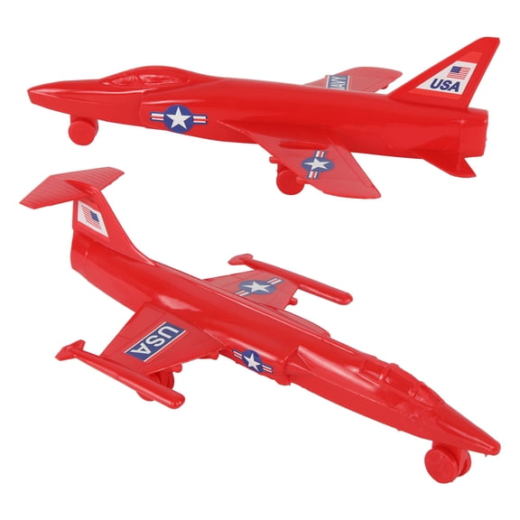 TimMee Plastic Army Men Cold War Fighter Jets - Red Airplanes Made in USA