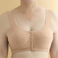 thumbnail image 4 of DXOUPM Bras for Women Plus Size Front Closure Sports Bra No Underwire Full Support Front Button Push Up Bra c-Beige 38, 4 of 4