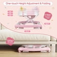 thumbnail image 5 of PRVAETU 5 in 1 Baby Walker,Jumper,Rocking,Push,Eating Mode for Boys Girls,Foldable,Music & Light,Height Adjustable,Wheel for Infant,Pink Stripes, 5 of 7